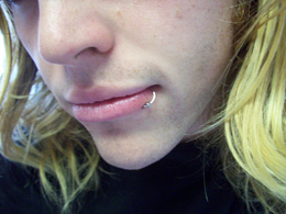 lip piercing