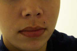 lip piercing