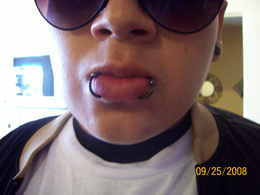 lip piercing