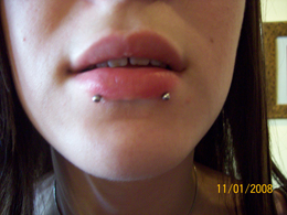 lip piercing